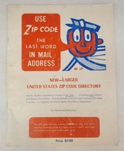 Vintage 1960s New Larger United States Zipcode Directory Booklet MR. ZIP - $19.60