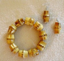 Real Bamboo Root Bracelet and Earrings Combo - $10.00