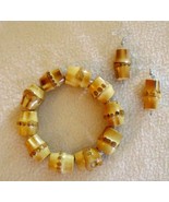 Real Bamboo Root Bracelet and Earrings Combo - £7.83 GBP