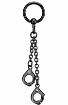 Dangling Handcuffs Black Tone Stainless Steel Captive Beaded Ring Piercing - £8.32 GBP