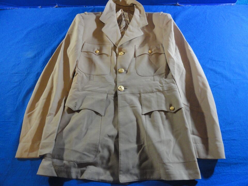 KOREAN WAR TAN KHAKI TROPICAL U.S. ARMY UNIFORM JACKET COAT SHADE 61 32 ... - $54.17