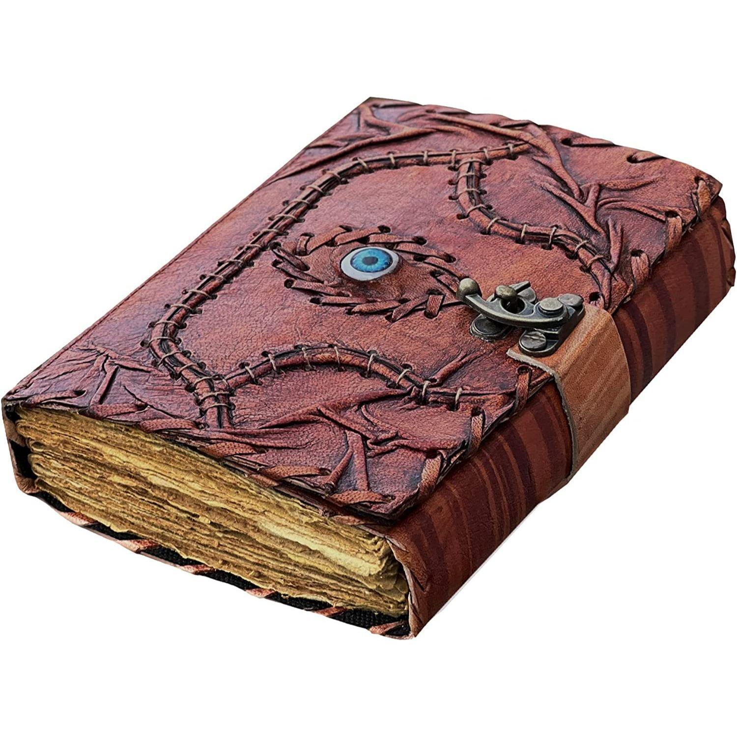Leather Journal, Deckle Edge Paper, Third Eye grimoire, Hocus Pocus Book of Spel