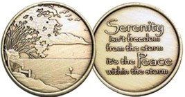 Serenity &amp; Peace-AA-Alcoholics Anonymous-Sober-Birthday-Anniversary-Meda... - $2.96
