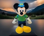 Disney Store 13 inch Mickey Mouse with striped shirt and Cap Backpack Plush - $10.01