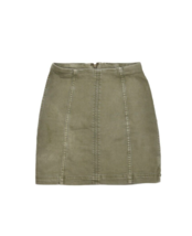 Free People Mini Skirt Womens 0 Olive Green Pencil Cotton A Line - $18.24