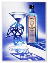 Bombay Sapphire Gin Ginny Ruffner Martini Glass 1997 Full-Page Print Mag... - $9.70