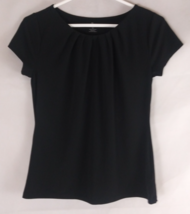 Worthington Petite Women&#39;s Solid Black Round Neck Cap Sleeve Blouse Size PS - $9.89