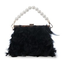 Luxury Feather Purses and Handbags for Women Party Evening Clutch Bag Shoulder B - £40.81 GBP