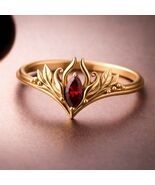 Elf Marquise Birthstone Ring | 925 Sterling Silver Gold Plated | Mystical Elf  - $49.00