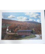 Fall Color Landscape Poster, 14&quot;x20&quot;, Covered Bridge, West A - $5.00