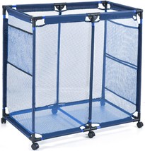 AOBEN Pool Storage Bin, Rolling Pool Storage Mesh Basket Organizer - Blue - £42.81 GBP