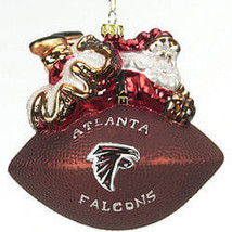 Atlanta Falcons Ornament 5 1/2 Inch Peggy Abrams Glass Football CO - $37.49