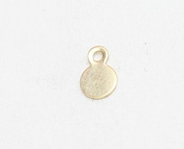 14k solid yellow  gold tiny  Flat Round  Stamp Tag Charm # BX-b2 - £10.27 GBP