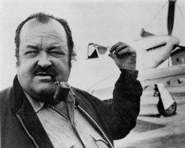 William Conrad smoking his pipe as Frank Cannon at airfield 4x6 inch photo - $6.99