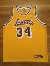 Authentic 1998 Nike Los Angeles Lakers Shaquille O&#39;Neal Shaq Home Gold J... - £480.76 GBP