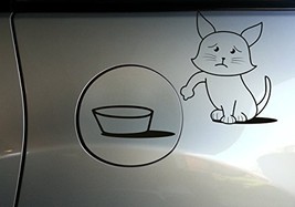 ( 8&#39;&#39; x 8&#39;&#39;) Vinyl Car Fuel Door Decal Cute Hungry Cat / Sad &amp; Asking to Eat ... - £10.13 GBP