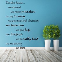 ( 17'' x 24'') Vinyl Wall Decal Quote In this House We Do and Are Family, We ... - $21.44