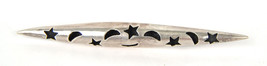 Vintage Star Moon Sterling Silver Pin Brooch Signed - $57.54