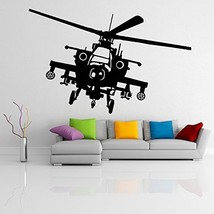 (55&#39;&#39; x 37&#39;&#39;) Vinyl Wall Decal Army Helicopter Design / War Machine Art Decor... - £54.31 GBP