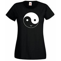 Womens T-Shirt Yin and Yang Symbol Happy Face, Smile Ethical Funny tShirt - £19.50 GBP