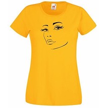 Womens T-Shirt Face with Hot Lips Silhouette, Sexy Face Shirts, Teens Eyes Shirt - £19.62 GBP