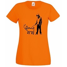 Womens T-Shirt Banksy Street Art Graffiti, Choose Your Weapon, Boy &amp; Dog Tshirt - £19.57 GBP