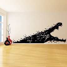 (28&#39;&#39; x 11&#39;&#39;) Vinyl Wall Decal Alligator with open mouth / Sea Creature Bathr... - £15.19 GBP