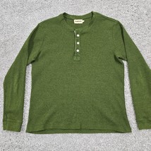 Taylor Stitch Shirt Mens 40 (Medium) Green Henley Thermal Long Sleeve READ - $24.70