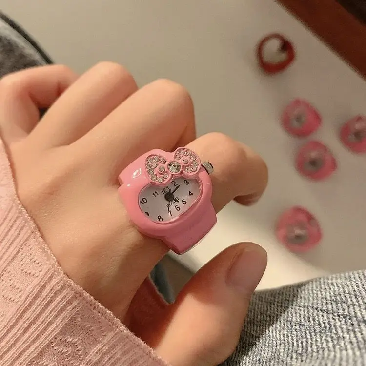 Sanrio New Ring Watch Hello Kitty Cartoon Genuine Quartz Diamond Simple - £9.20 GBP