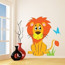 (84&#39;&#39; x 94&#39;&#39;) Vinyl Wall Kids Decal Lion with Butterfly / Art Home Baby Anima... - £151.87 GBP