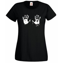 Womens T-Shirt Red Bloody Hands, Blood Vampire Hand TShirt, Walking Dead Shirt - £19.25 GBP