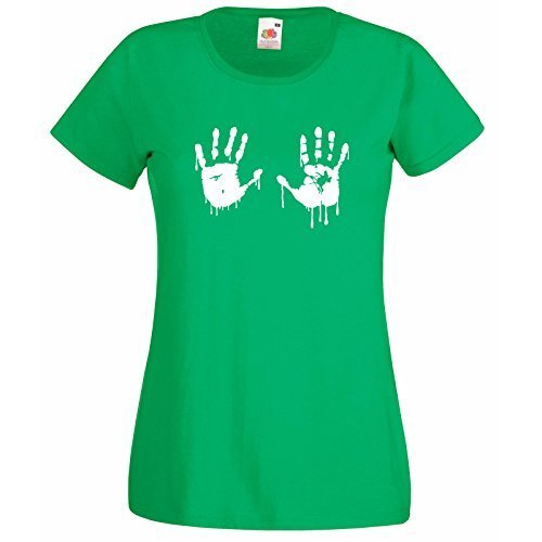 Womens T-Shirt Red Bloody Hands, Blood Vampire Hand TShirt, Walking Dead Shirt - £19.57 GBP