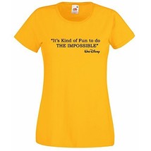 Womens T-Shirt Walt Disney Quote Its fun to do the impossible Design Tshirt - £19.25 GBP