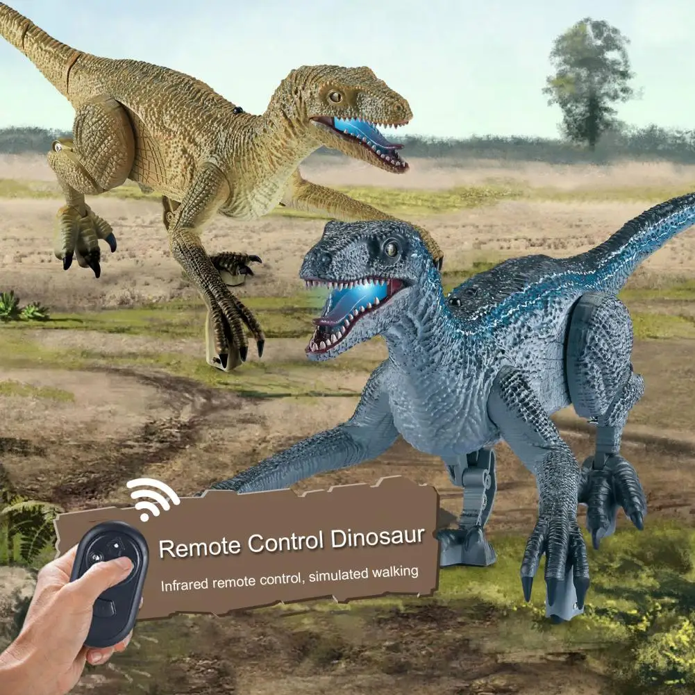Remote Control Dinosaur Light Sound Simulation Walking Roaring Velociraptor Toys - £22.07 GBP