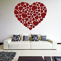 (31&#39;&#39; x 28&#39;&#39;) Vinyl Wall Decal Hearts in a Heart Shape / Romantic Print Art D... - £25.49 GBP