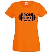 Womens T-Shirt Iron is My Therapy Bodybuilder tShirt Bodybuilding Fitnes... - £19.15 GBP