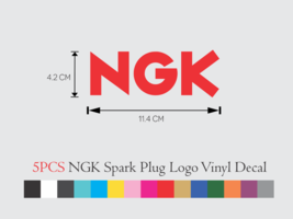 5 PCS NGK Spark Plug Logo Vinyl Decal Sticker SET - £9.74 GBP+