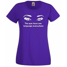 Womens T-Shirt Womens Eyes Silhouette Quote, Sexy Face Shirts, Teens Eye Shirt - $24.49