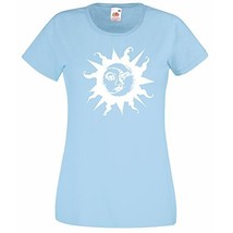 Womens T-Shirt Sun &amp; Moon, Ethical Symbol tShirt, Crescent Day Night Joga Tshirt - £19.57 GBP