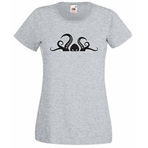 Womens T-Shirt Scary Octopus Head Tentacle, Sea Creature Shirts, Animal ... - £19.17 GBP