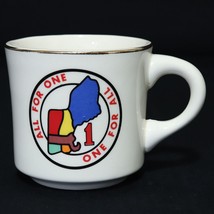 Boy Scouts VTG BSA Ceramic Mug Region 1 &quot;All for One, One for All&quot; Gold Rim Cup - £12.23 GBP