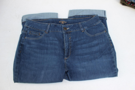 Riders By Lee Womens Blue Denim J EAN S Capri Roll Up Size 16 Stretchy - £9.50 GBP