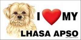 I (Heart) Love my LHASA APSO Cute Car Fridge Dog Magnet 4x8 USA NEW Wate... - $6.76