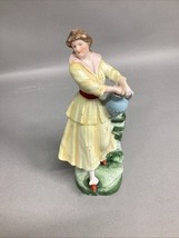 Vintage Porcelain Figurine - Woman Holding Jug Of Water - 8”H - $274.86 MXN