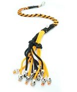 Paracord Motorcycle Biker Whip Get Back whip Metal Skulls 36&quot; ORANGE / B... - $40.73 CAD
