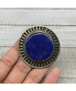 Antique Afghan Turkmen Tribal Round Lapis Lazuli Kuchi Ring Boho Stateme... - £7.13 GBP