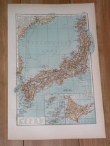 1912 Original Antique Map Of Japan / Japanese Empire Kyushu Honshu Hokkaido - $29.47