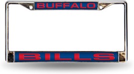 NFL Buffalo Bills Laser Cut Chrome Red in Blue License Plate Frame Rico - £19.76 GBP