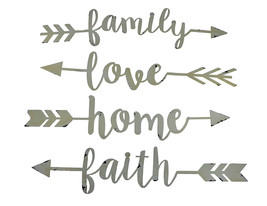 Zeckos Shabby Chic Family Love Home and Faith 4 Piece Wall Arrow Set - £15.18 GBP