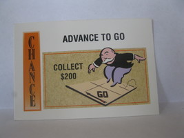 1995 Monopoly 60th Ann. Board Game Piece: Chance Card - Advance to Go - $1.00